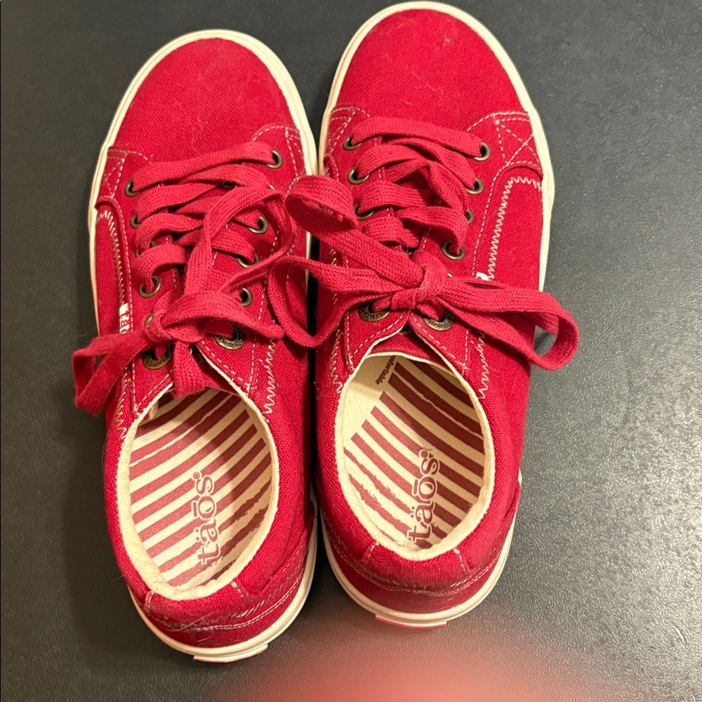 Taos Red Canvas Sneakers - Picture 3 of 11